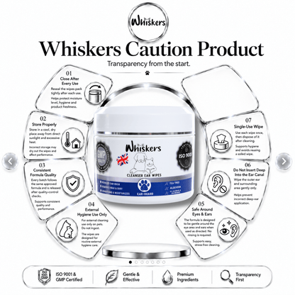 Whiskers Ear Cleanser Wipes for Dogs & Cats – product image 4
