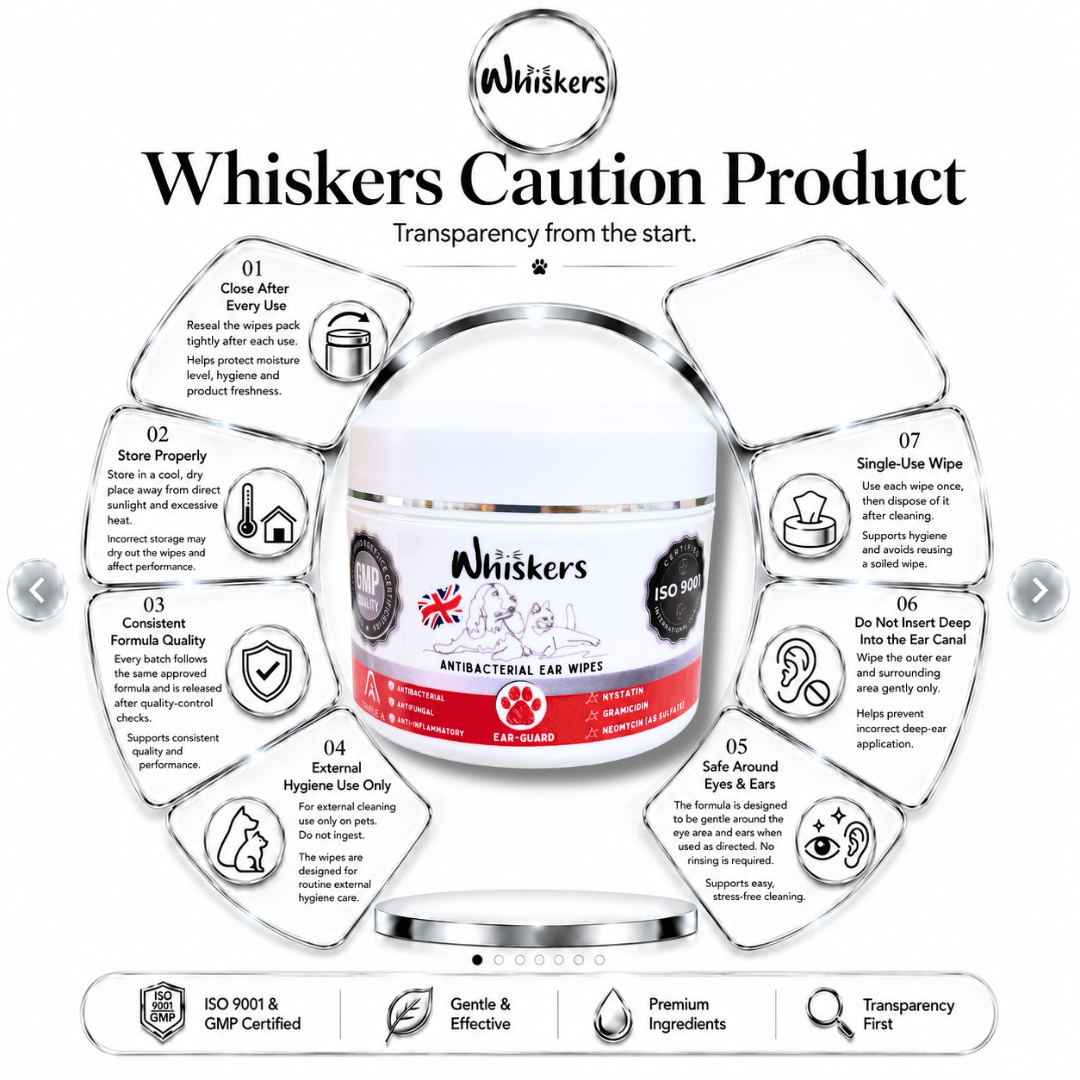 Whiskers Anti-Bacterial Ear Wipes for Dogs & Cats – product image 4