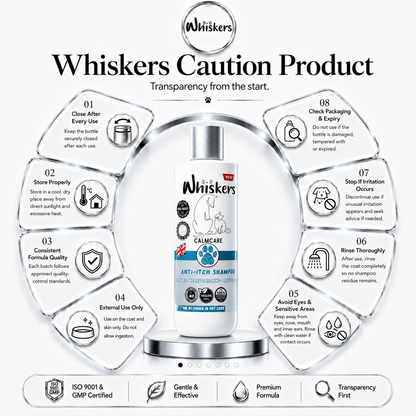 Whiskers Pet Shampoo – Anti Itching Formula for Dogs & Cats 450 ML