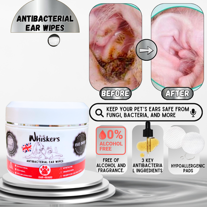 Whiskers Anti-Bacterial/ Ear Wipes - Whiskers 