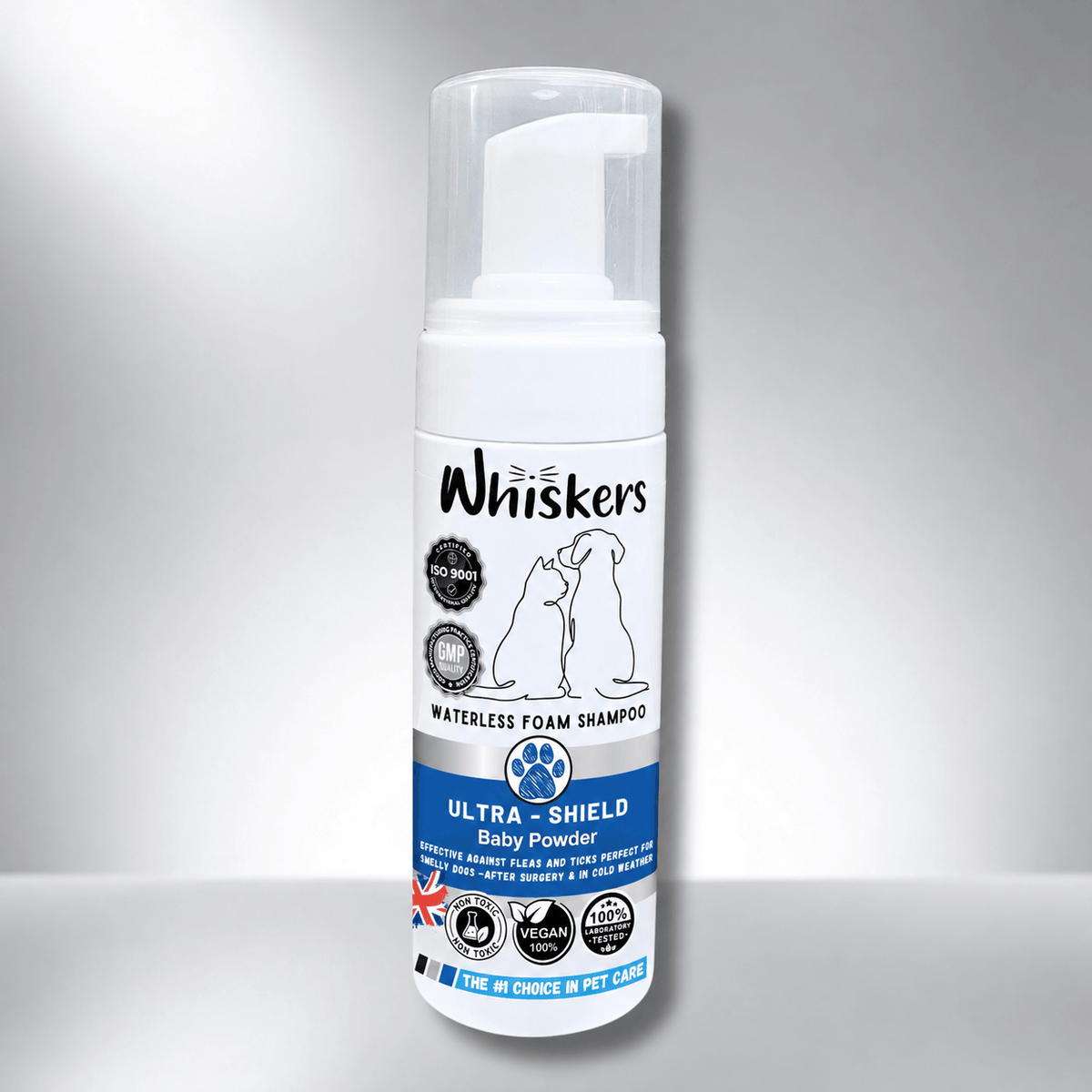 Whiskers Foam Shampoo – Baby Powder for Dogs & Cats