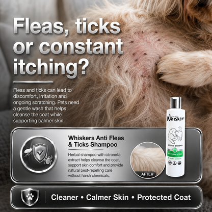 Whiskers Anti Fleas & Ticks Shampoo for Dogs & Cats – product image 2