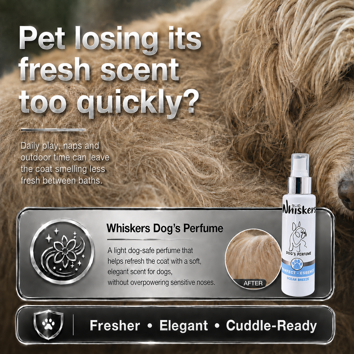 Whiskers Pet Perfume – Ocean Breeze for Dogs & Cats