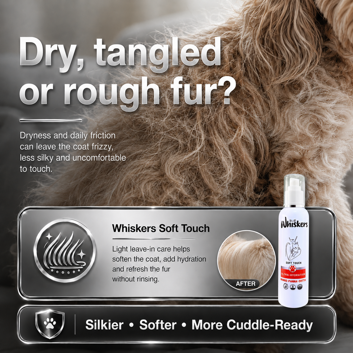 Whiskers Soft Touch Spray – Mango Panna Cotta for Dogs & Cats