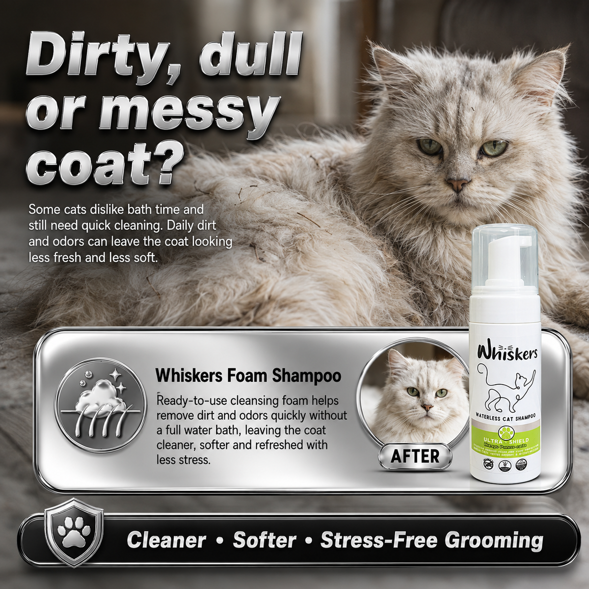 Whiskers Foam Shampoo – Mango Panna Cotta for Dogs & Cats – product image 2