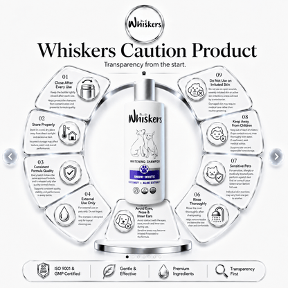 Whiskers Whitening Silver Shampoo for Dogs & Cats 450 ML