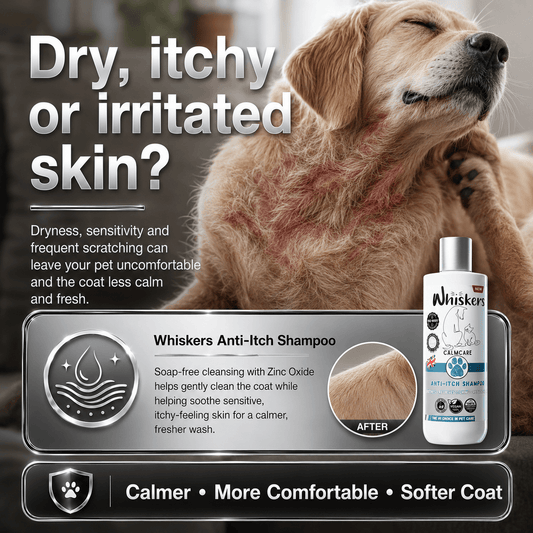 Whiskers Pet Shampoo – Anti Itching Formula for Dogs & Cats 450 ML