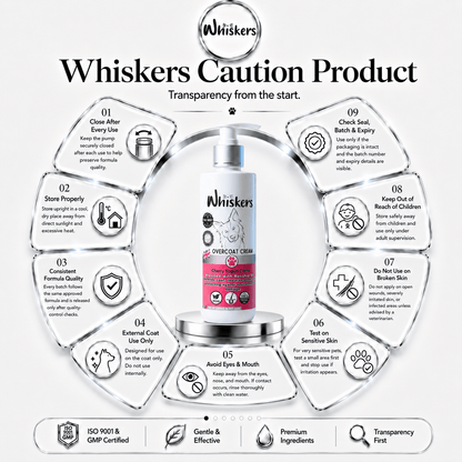 Whiskers Dogs & Cats Conditioner Over Coat Cream - Cherry + Yogurt 450 ML