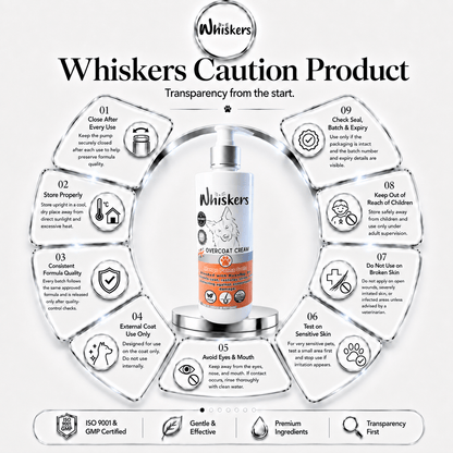 Whiskers Dogs & Cats Conditioner Over Coat Cream -Mango Panna Cota 450 ML