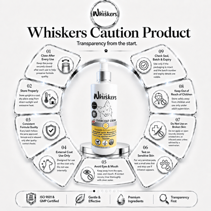 Whiskers Dogs & Cats Conditioner Over Coat Cream -Honey Pumpkin 450 ML