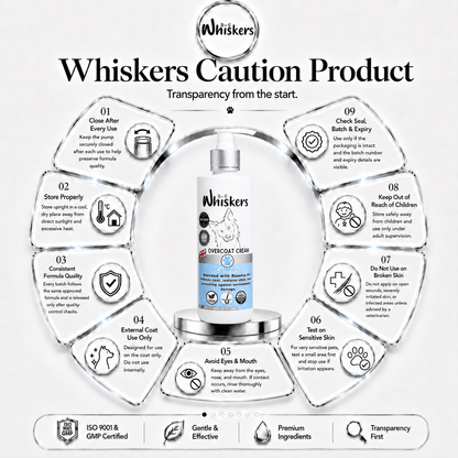 Whiskers Dogs & Cats Conditioner Over Coat Cream - Comfort 450 ML