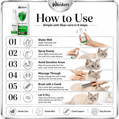 Whiskers Herbal Anti Fleas Spray for Dogs & Cats