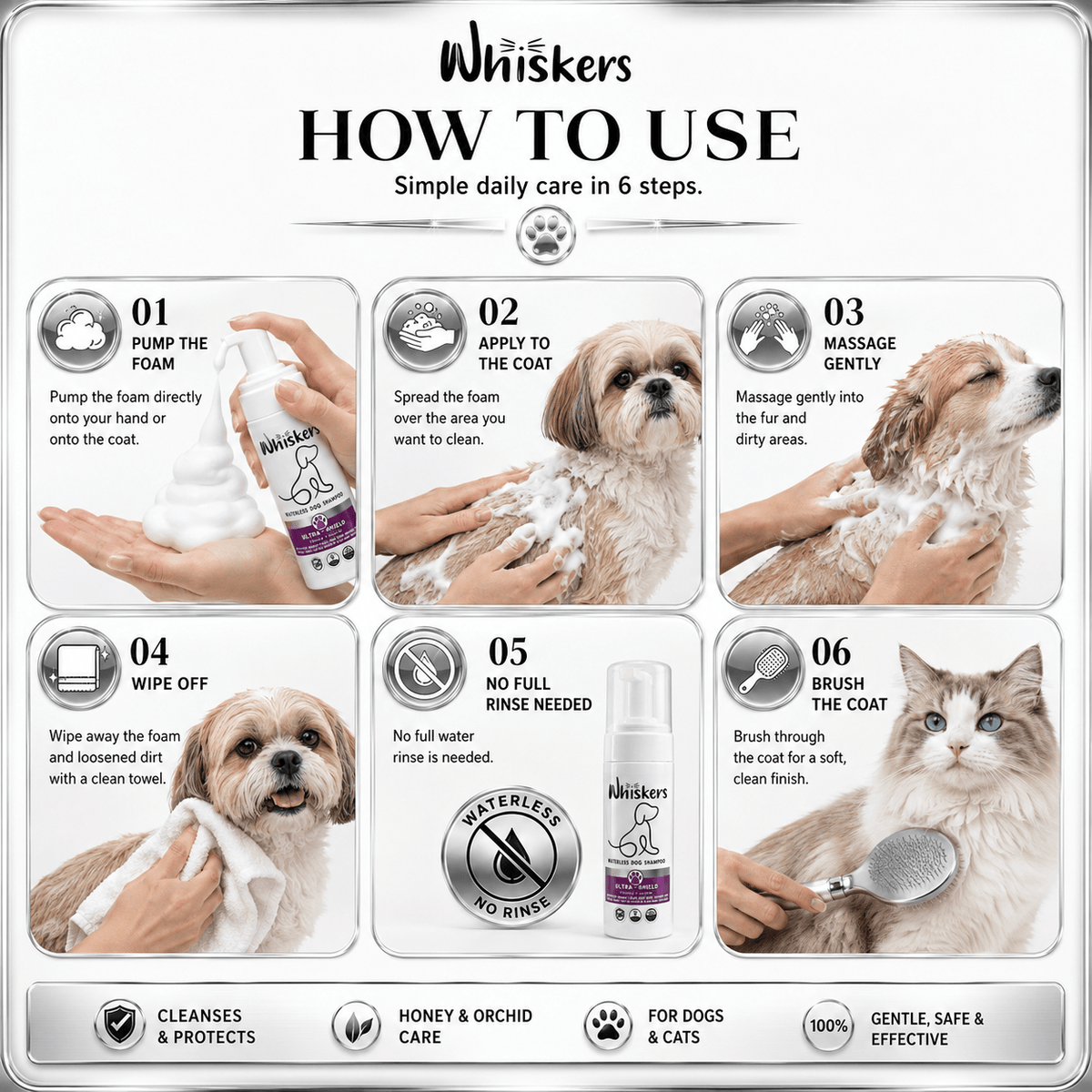 Whiskers Foam Shampoo – Cherry + Cranberry for Dogs & Cats – product image 3
