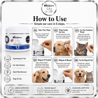 Whiskers Ear Cleanser Wipes for Dogs & Cats – product image 3