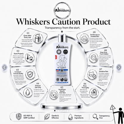 Whiskers Pet Shampoo – Baby Powder for Dogs & Cats