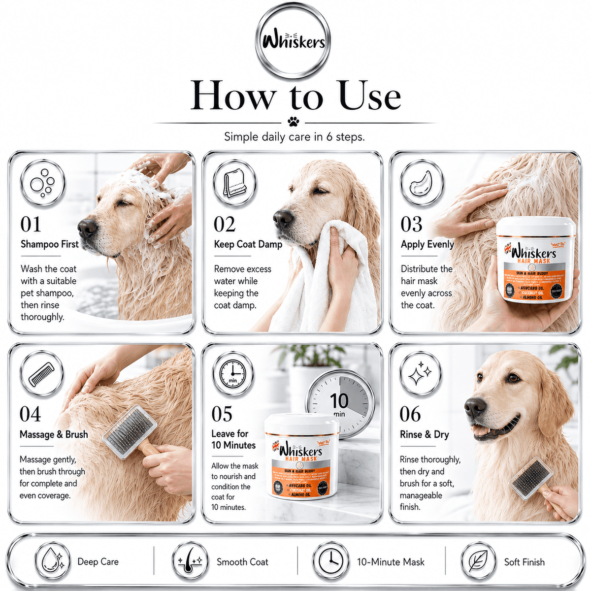 Whiskers Pet Hair Mask – Mango Panna Cotta for Dogs & Cats – product image 3