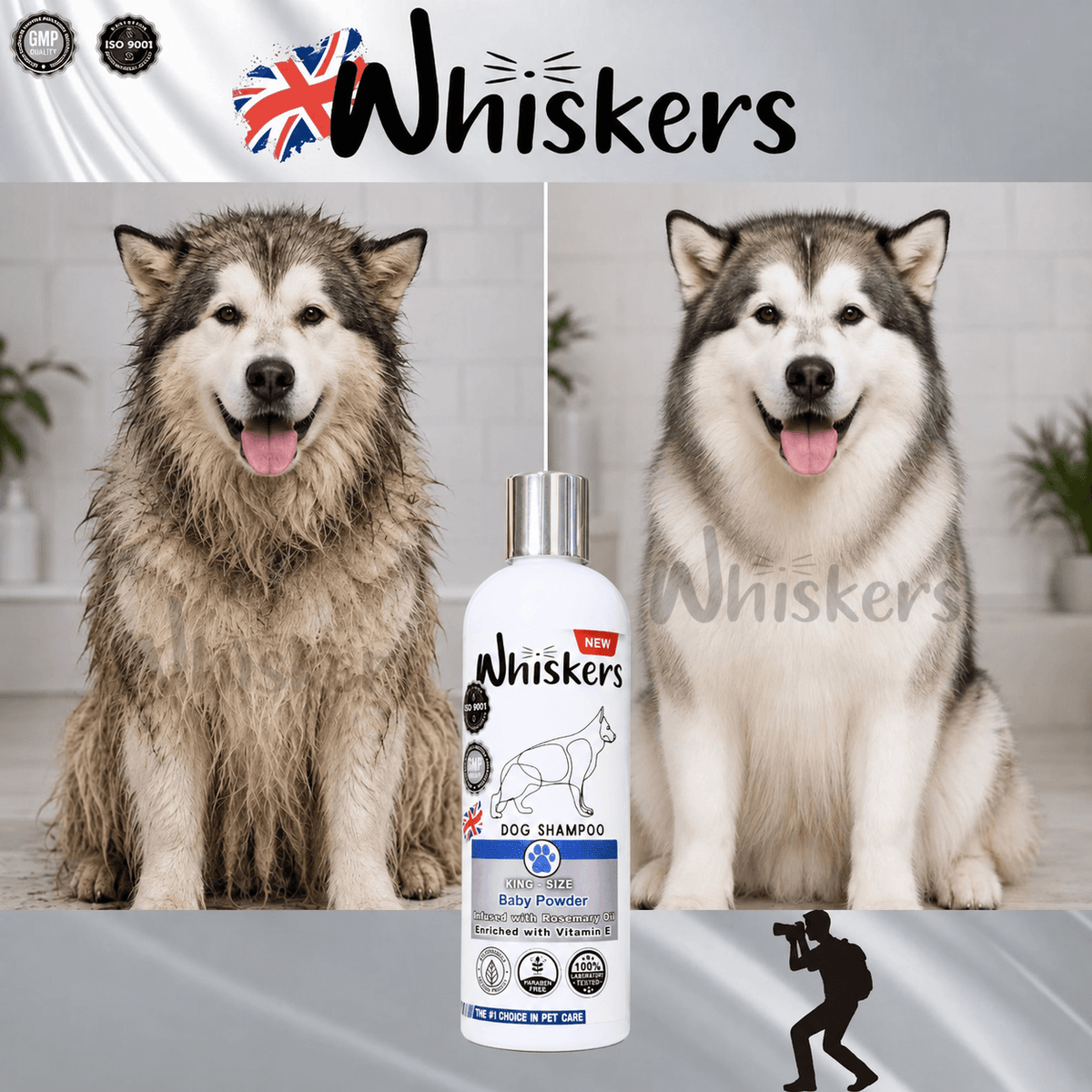 Whiskers King Size Pet Shampoo – Baby Powder  for Dogs & Cats