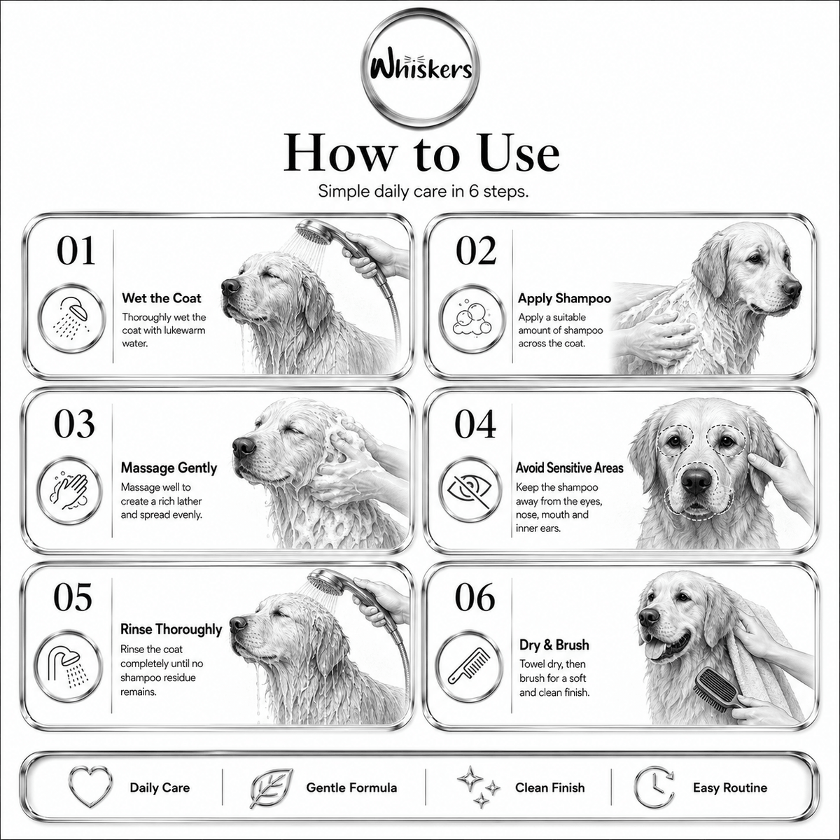 Whiskers Anti Fleas & Ticks Shampoo for Dogs & Cats – product image 3