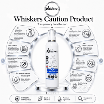Whiskers Soft Touch Spray –  Baby Powder for Dogs & Cats